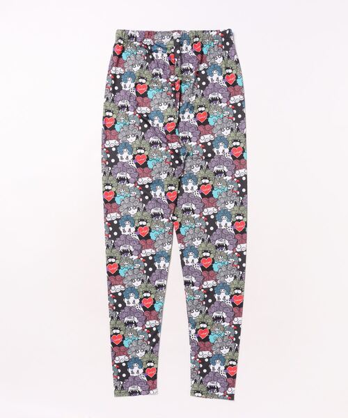 ScoLar（スカラー）の「143731：POP・カラフル・キャラクター 3柄展開 保湿保温レギンス（レギンス/スパッツ・レディース・グリーン/パープル/ブラック・M）」の4枚目の写真