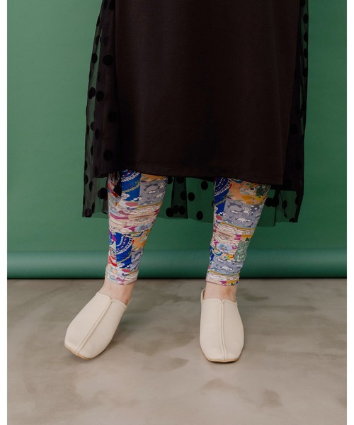 ScoLar（スカラー）の「143731：POP・カラフル・キャラクター 3柄展開 保湿保温レギンス（レギンス/スパッツ・レディース・グリーン/パープル/ブラック・M）」の3枚目の写真