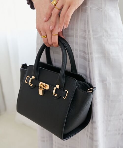 MAJESTIC LEGON（マジェスティックレゴン）の「上品ベルトハンドバッグ（ハンドバッグ・レディース・ブラウン/ブラック/ベージュ・FREE）」の5枚目の写真