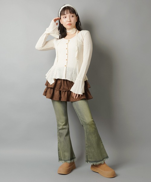 VALABASASフリンジデニムフレアパンツ（最終値下げ）　DADA着用似 VALABASASフリンジデニムフレアパンツ（最終値下げ） DADA着用似