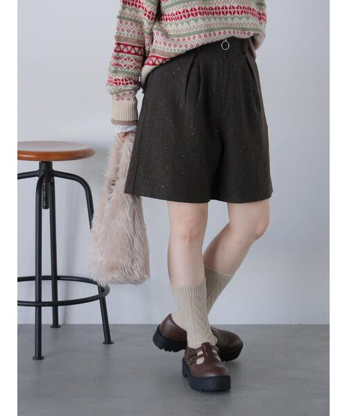 ehka sopo（エヘカソポ）の「フロントジップショートパンツ（その他パンツ・レディース・ブラック/ブラウン/グレー・F）」の3枚目の写真