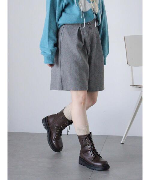 ehka sopo（エヘカソポ）の「フロントジップショートパンツ（その他パンツ・レディース・ブラック/ブラウン/グレー・F）」の2枚目の写真