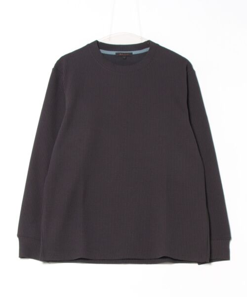 m.f.editorial(エムエフエディトリアル)の「【ストレッチ 吸水速乾 UVカット アンチピリング】m.f.エディトリアル メンズ テックワッフル クルーネック 長袖 Tシャツ(Tシャツ/カットソー・メンズ・ブラック/ホワイト/ベージュ/ネイビー・MEDIUM/LARGE/X-LARGE)」の21枚目の写真
