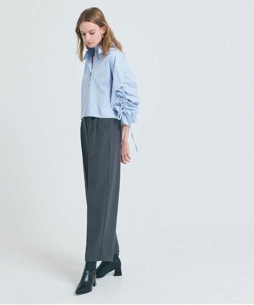 coca(coca)(コカ)の「袖シャーリングクロップドブラウス(シャツ/ブラウス・レディース・ライトブルー/ホワイト・L/M)」の17枚目の写真