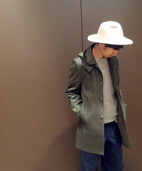 CROON A SONG（クルーンアソング）の「フード脱着ストレッチステンカラーコート（ステンカラーコート・メンズ・ブラック/カーキ・48/46）」の2枚目の写真