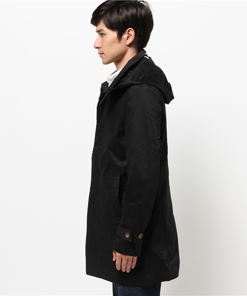 CROON A SONG（クルーンアソング）の「フード脱着ストレッチステンカラーコート（ステンカラーコート・メンズ・ブラック/カーキ・48/46）」の11枚目の写真