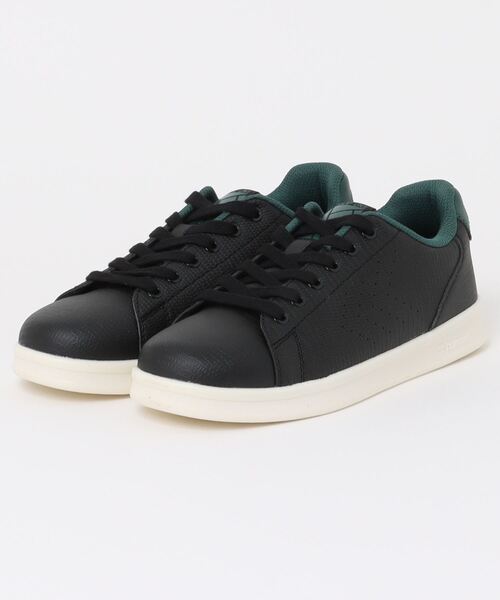 hummel(ヒュンメル)の「hummel ヒュンメル COURT LINE LZ レディーススニーカー(コートラインLZ) 225945 1209 アンスラサイト/レインフォレスト(スニーカー・レディース・ブラック・23.0cm/24.0cm/25.0cm/22.5cm)」の1枚目の写真