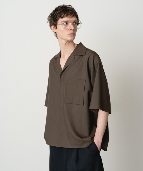 STERNBERG(スタンバーグ)の「ウールトロオープンカラーシャツ(シャツ/ブラウス・メンズ・カーキブラウン/ブラック・SMALL/MEDIUM/LARGE)」の17枚目の写真