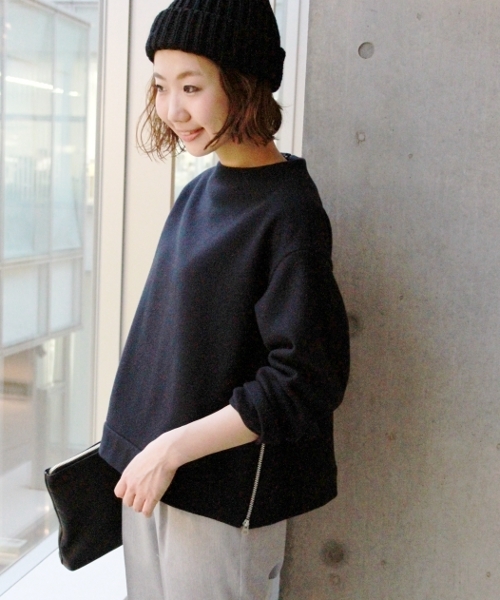 JOURNAL STANDARD(ジャーナルスタンダード)の「ナッピングメルトンプルオーバー#(シャツ/ブラウス・レディース・ネイビー/ホワイト/モスグリーン・FREE)」の3枚目の写真