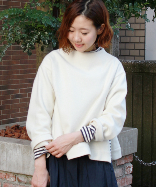 JOURNAL STANDARD(ジャーナルスタンダード)の「ナッピングメルトンプルオーバー#(シャツ/ブラウス・レディース・ネイビー/ホワイト/モスグリーン・FREE)」の1枚目の写真