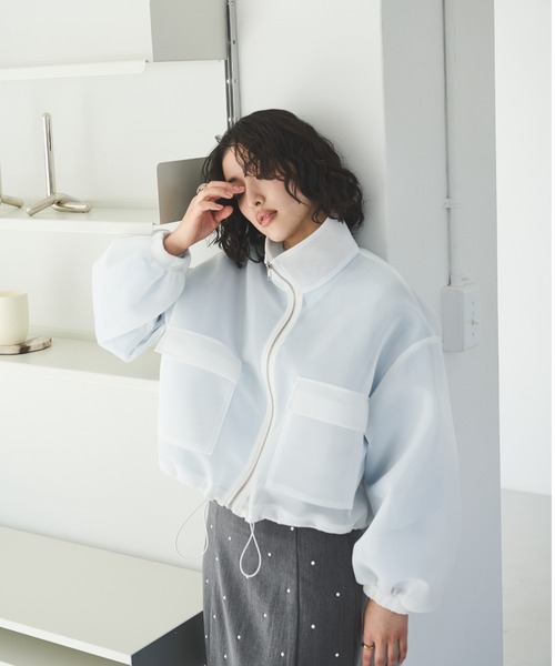 プーちょん　定価¥17,380 異素材mixシアーブルゾン ジャケット プーちょん 定価¥17,380 異素材mixシアーブルゾン ジャケット 麻