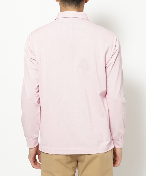 adabat（アダバット）の「UVカット/吸水速乾 シャンブレーストライプ長袖ポロシャツ（Tシャツ/カットソー・メンズ・ブルー系2/ネイビー系2/ピンク系7・52/50/48/46）」の10枚目の写真