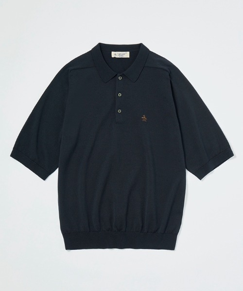 penguin BY MUNSINGWEAR(ペンギン バイ マンシングウェア)の「Saddle Shoulder POLO sweater(ニット/セーター・メンズ・ネイビー/ブラック/ブルー・L/XL/M)」の1枚目の写真