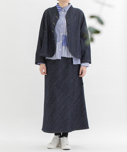 美品 ノップドゥノッド nop de nod リネンノーカラージャケットブラック ノップドゥノッド nop de nod リネンコットンノーカラー