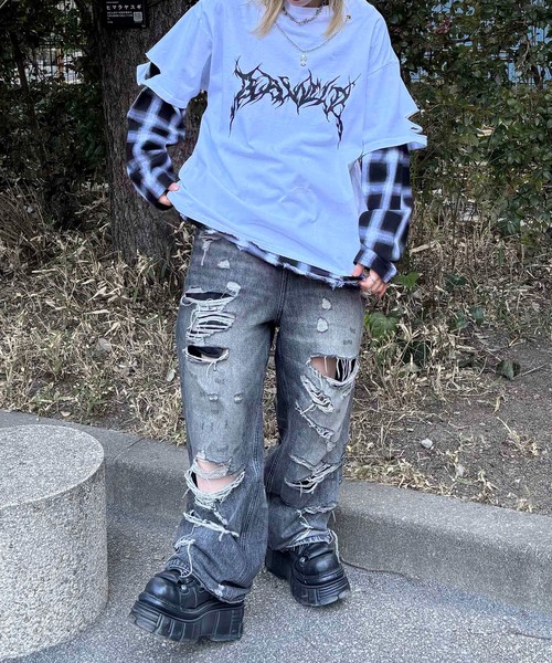 BALENCIAGA レイヤード オーバーサイズ チェック シャツ 2