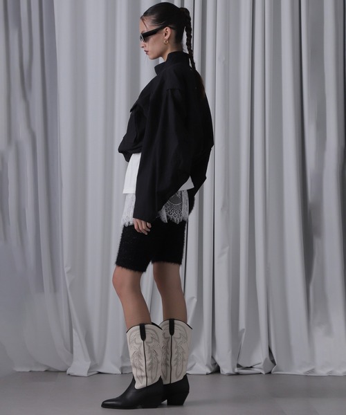 ROSE BUD(ローズバッド)の「(mici)ニットバイカーパンツ(その他パンツ・レディース・ブラック/グレー・ONE SIZE)」の4枚目の写真