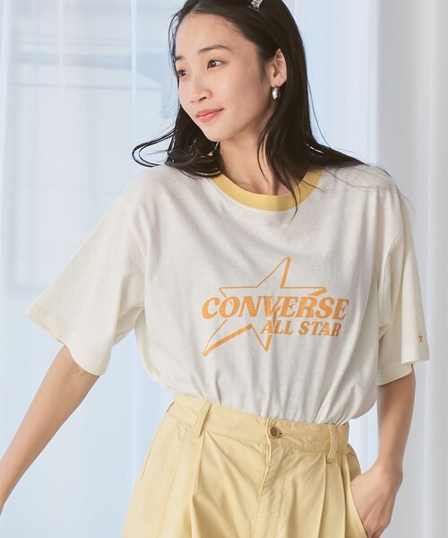 CONVERSE(コンバース)の「CONVERSE(コンバース)別注アソート ロゴ プリント Tシャツ(Tシャツ/カットソー・レディース・その他1/その他2/コバルトブルー/オフホワイト/レッド/ダークグレー・M/L)」の2枚目の写真