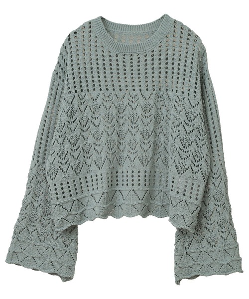 earth music&ecology(アースミュージックアンドエコロジー)の「スカシニットプルオーバー(ニット/セーター・レディース・ブラック/アイボリー/ミント・FREE)」の19枚目の写真