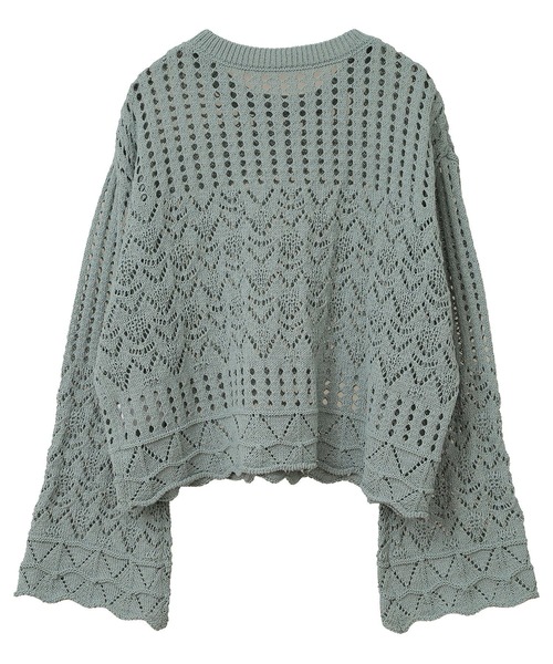 earth music&ecology(アースミュージックアンドエコロジー)の「スカシニットプルオーバー(ニット/セーター・レディース・ブラック/アイボリー/ミント・FREE)」の20枚目の写真