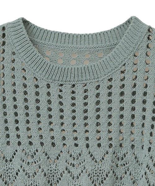 earth music&ecology(アースミュージックアンドエコロジー)の「スカシニットプルオーバー(ニット/セーター・レディース・ブラック/アイボリー/ミント・FREE)」の21枚目の写真