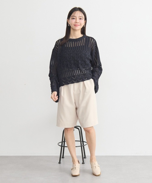 earth music&ecology(アースミュージックアンドエコロジー)の「スカシニットプルオーバー(ニット/セーター・レディース・ブラック/アイボリー/ミント・FREE)」の16枚目の写真