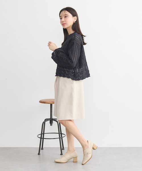 earth music&ecology(アースミュージックアンドエコロジー)の「スカシニットプルオーバー(ニット/セーター・レディース・ブラック/アイボリー/ミント・FREE)」の17枚目の写真