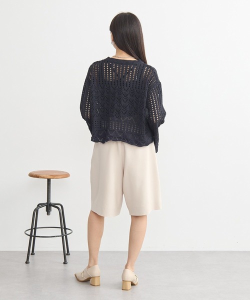 earth music&ecology(アースミュージックアンドエコロジー)の「スカシニットプルオーバー(ニット/セーター・レディース・ブラック/アイボリー/ミント・FREE)」の18枚目の写真