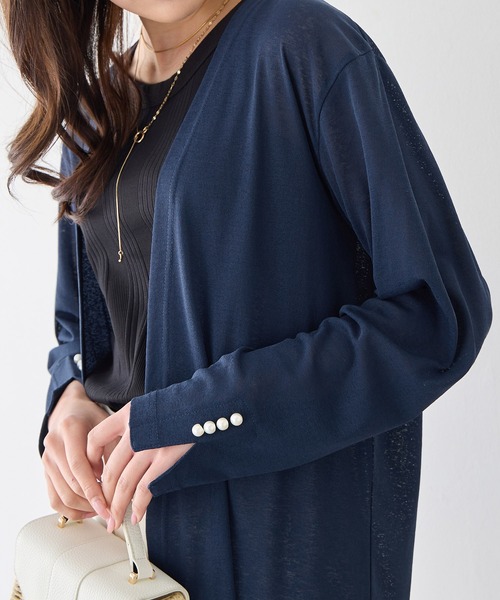 alotta(アロッタ)の「ひんやりシアーカットソートッパーカーデ(カーディガン/ボレロ・レディース・ネイビー/ピンク/ライトグレー/ブラック・LL/L/M/3L)」の21枚目の写真