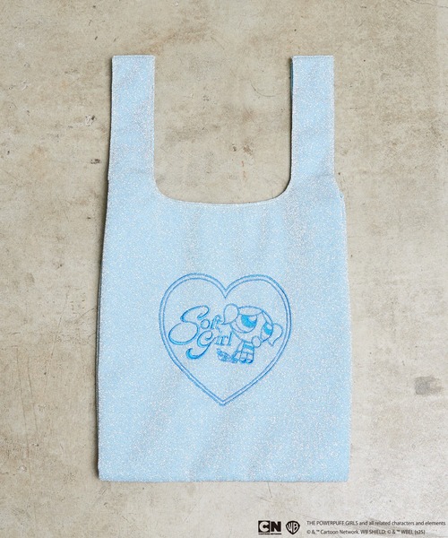 FLAPPER(フラッパー)の「FLAPPER:パワーパフ ガールズ キラキララメ ブロッサム バブルス バターカップ トートバッグ(トートバッグ・レディース・サックスブルー/ピンク/グリーン・FREE)」の2枚目の写真