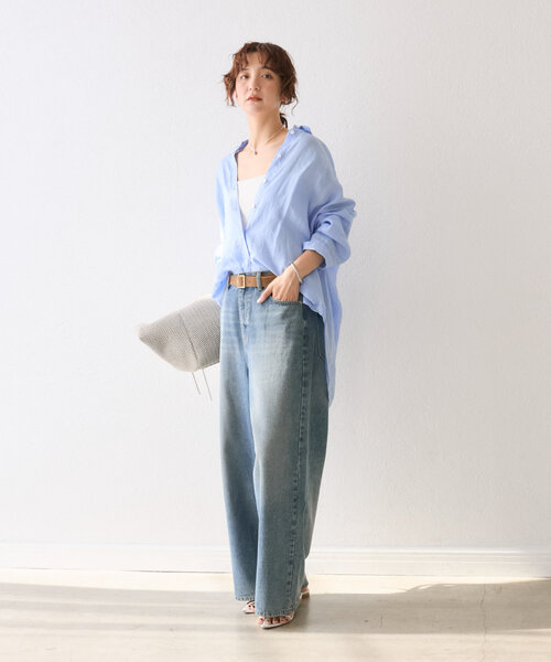 新色登場】【MONN.:. （モン）】ワイドレッグデニム（デニム