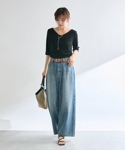 新色登場】【MONN.:. （モン）】ワイドレッグデニム（デニム