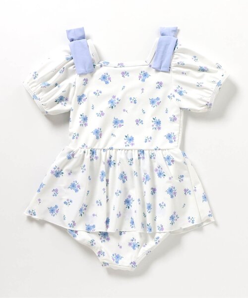 apres les cours（アプレレクール）の「【ジュニア対応】肩リボンパフスリーブワンピース水着_UVカット（水着・キッズ・その他3/ドット・80/90/100/110/120/130/140）」の8枚目の写真