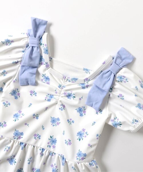 apres les cours（アプレレクール）の「【ジュニア対応】肩リボンパフスリーブワンピース水着_UVカット（水着・キッズ・その他3/ドット・80/90/100/110/120/130/140）」の10枚目の写真