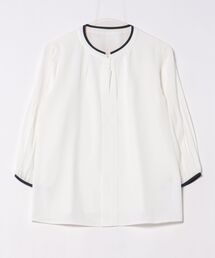 TOKYO SHIRTS | 袖プリーツ 配色ブラウス 七分袖 形態安定 レディースデザインシャツ(シャツ/ブラウス)