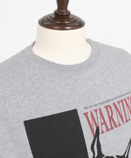 CAMBIO(カンビオ)の「mt9560-プリントT_Warning Tシャツ(Tシャツ/カットソー・メンズ・ホワイト/ミックスグレー/スモークピンク・S/M/L/XL)」の22枚目の写真