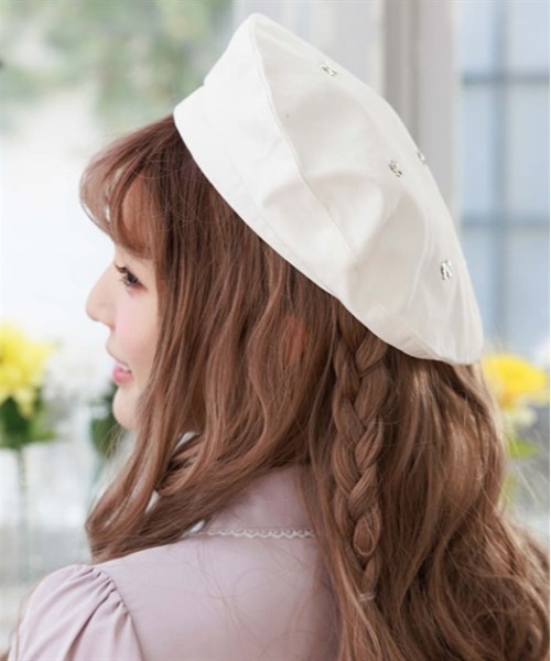 axes femme POETIQUE（アクシーズファムポエティック）の「リボンパーツデニムベレー帽（ハンチング/ベレー帽・レディース・インディゴブルー/キナリ/ブラック・FREE）」の5枚目の写真