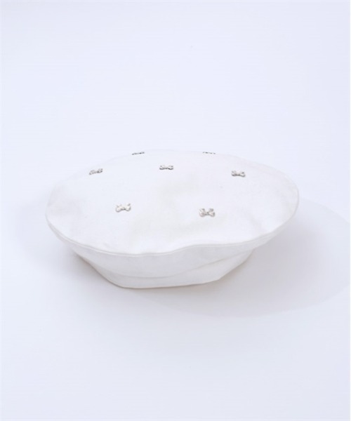 axes femme POETIQUE（アクシーズファムポエティック）の「リボンパーツデニムベレー帽（ハンチング/ベレー帽・レディース・インディゴブルー/キナリ/ブラック・FREE）」の6枚目の写真