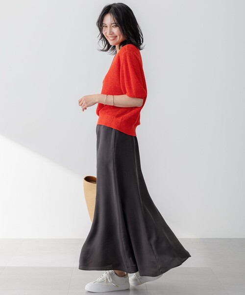 23区(ニジュウサンク)の「【洗える】ピュアリネン パフスリーブ ニット(ニット/セーター・レディース・オレンジ系/ダークブラウン系/イエロー系/ベージュ系・38)」の6枚目の写真