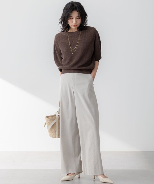 23区(ニジュウサンク)の「【洗える】ピュアリネン パフスリーブ ニット(ニット/セーター・レディース・オレンジ系/ダークブラウン系/イエロー系/ベージュ系・38)」の10枚目の写真