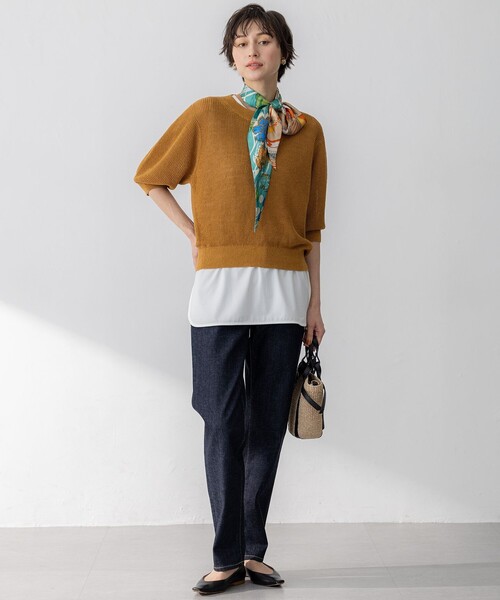 23区(ニジュウサンク)の「【洗える】ピュアリネン パフスリーブ ニット(ニット/セーター・レディース・オレンジ系/ダークブラウン系/イエロー系/ベージュ系・38)」の12枚目の写真