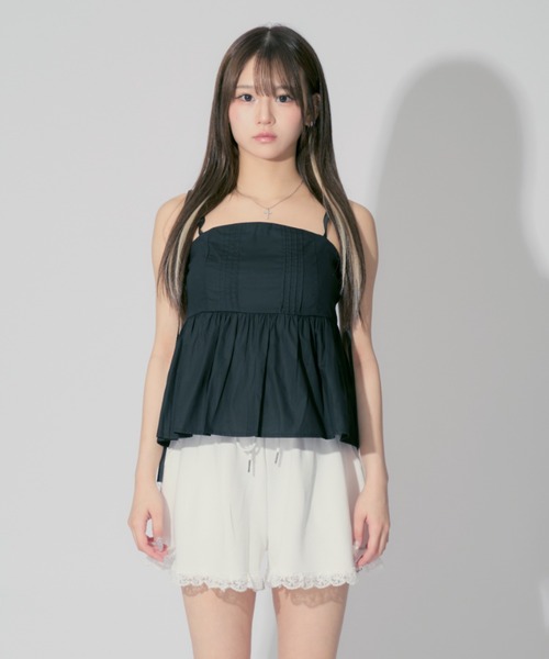 JilLA(ジルア)の「Shoulder Ribbon French Camisole / ショルダーリボンフレンチキャミソール(キャミソール・レディース・ホワイト/ブラック・FREE)」の20枚目の写真