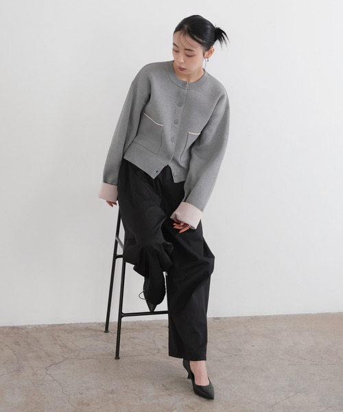 LIAN（リアン）の「バイカラーニットカーディガン【入荷禁止】（カーディガン/ボレロ・レディース・ベージュ/アイボリー/グレー/チャコールグレー・FREE）」の20枚目の写真