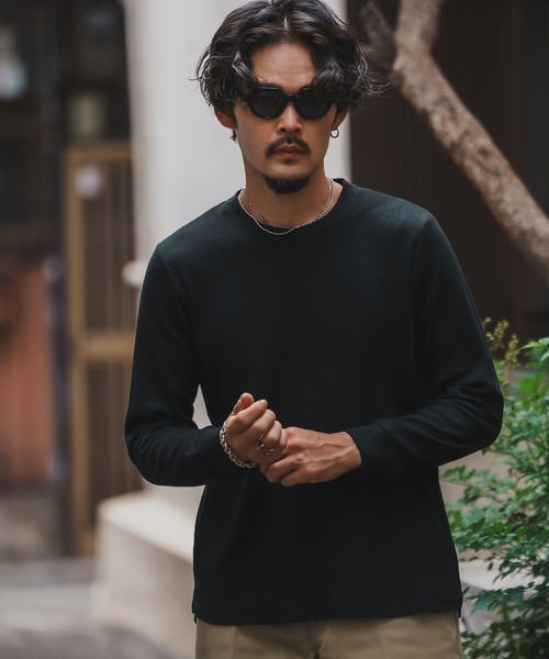 SIDEWAY STANCE(サイドウェイスタンス)の「【SIDEWAY STANCE】ワッフル クルー ネック 長袖Tシャツ(Tシャツ/カットソー・メンズ・杢グレー/ブラック/ホワイト・X-LARGE/LARGE/SMALL/MEDIUM)」の15枚目の写真