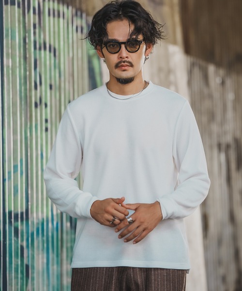 SIDEWAY STANCE(サイドウェイスタンス)の「【SIDEWAY STANCE】ワッフル クルー ネック 長袖Tシャツ(Tシャツ/カットソー・メンズ・杢グレー/ブラック/ホワイト・X-LARGE/LARGE/SMALL/MEDIUM)」の21枚目の写真