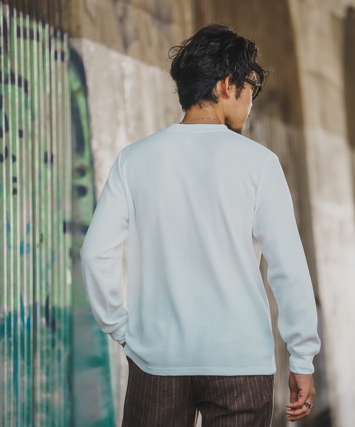 SIDEWAY STANCE(サイドウェイスタンス)の「【SIDEWAY STANCE】ワッフル クルー ネック 長袖Tシャツ(Tシャツ/カットソー・メンズ・杢グレー/ブラック/ホワイト・X-LARGE/LARGE/SMALL/MEDIUM)」の10枚目の写真