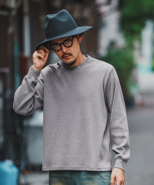 SIDEWAY STANCE(サイドウェイスタンス)の「【SIDEWAY STANCE】ワッフル クルー ネック 長袖Tシャツ(Tシャツ/カットソー・メンズ・杢グレー/ブラック/ホワイト・X-LARGE/LARGE/SMALL/MEDIUM)」の17枚目の写真
