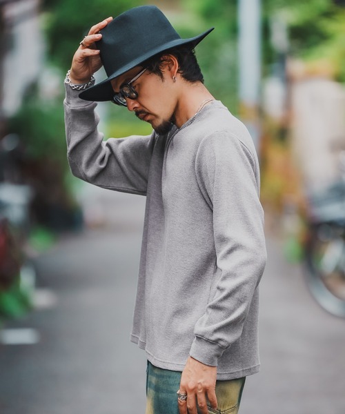 SIDEWAY STANCE(サイドウェイスタンス)の「【SIDEWAY STANCE】ワッフル クルー ネック 長袖Tシャツ(Tシャツ/カットソー・メンズ・杢グレー/ブラック/ホワイト・X-LARGE/LARGE/SMALL/MEDIUM)」の18枚目の写真