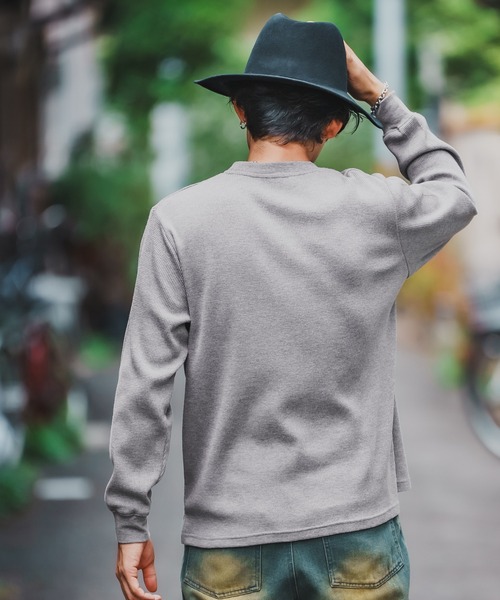 SIDEWAY STANCE(サイドウェイスタンス)の「【SIDEWAY STANCE】ワッフル クルー ネック 長袖Tシャツ(Tシャツ/カットソー・メンズ・杢グレー/ブラック/ホワイト・X-LARGE/LARGE/SMALL/MEDIUM)」の19枚目の写真