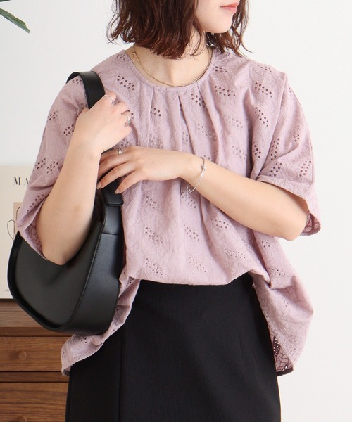 EMAGO 透かし刺繍ドルマンブラウス（シャツ/ブラウス）｜Emago