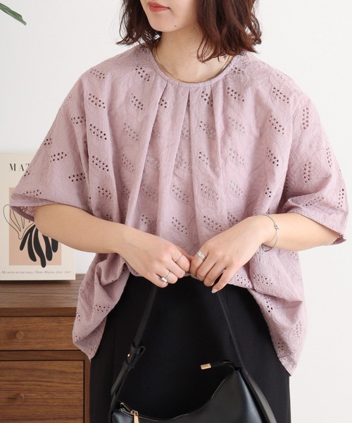 EMAGO 透かし刺繍ドルマンブラウス（シャツ/ブラウス）｜Emago